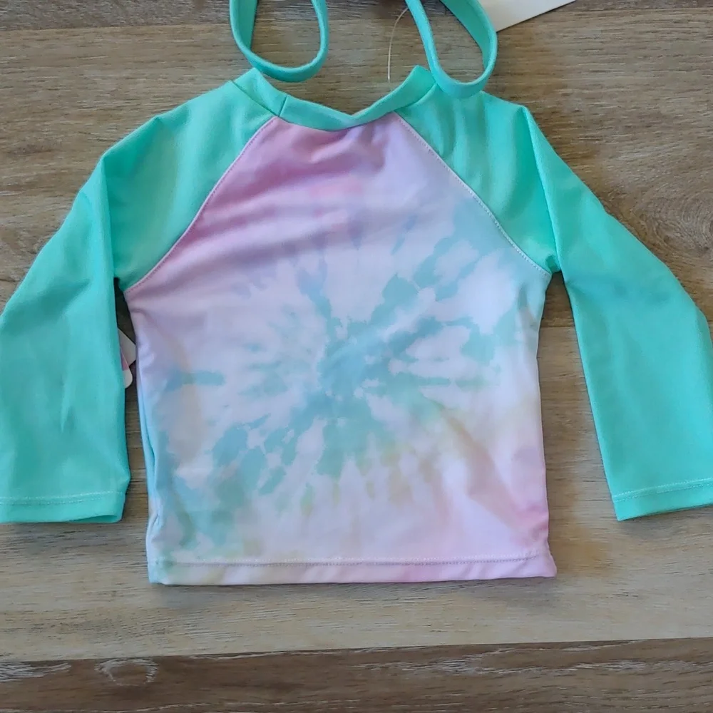 NWT Disney Minnie Mouse Infant Girls Swim Set (Top & Rash Guard) Size 12M
